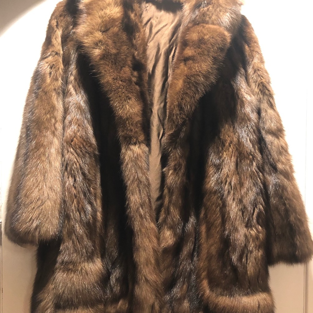 Genuine sable fur coat